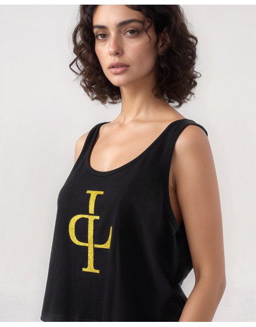 Camiseta logotipo glitter
