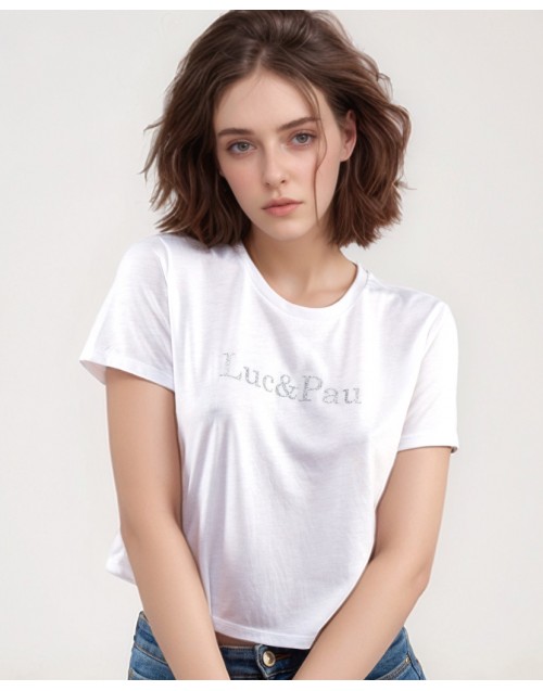 Camiseta logotipo plata